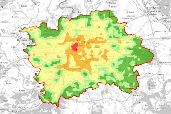 Mapa bonity klimatu hl. m. Prahy